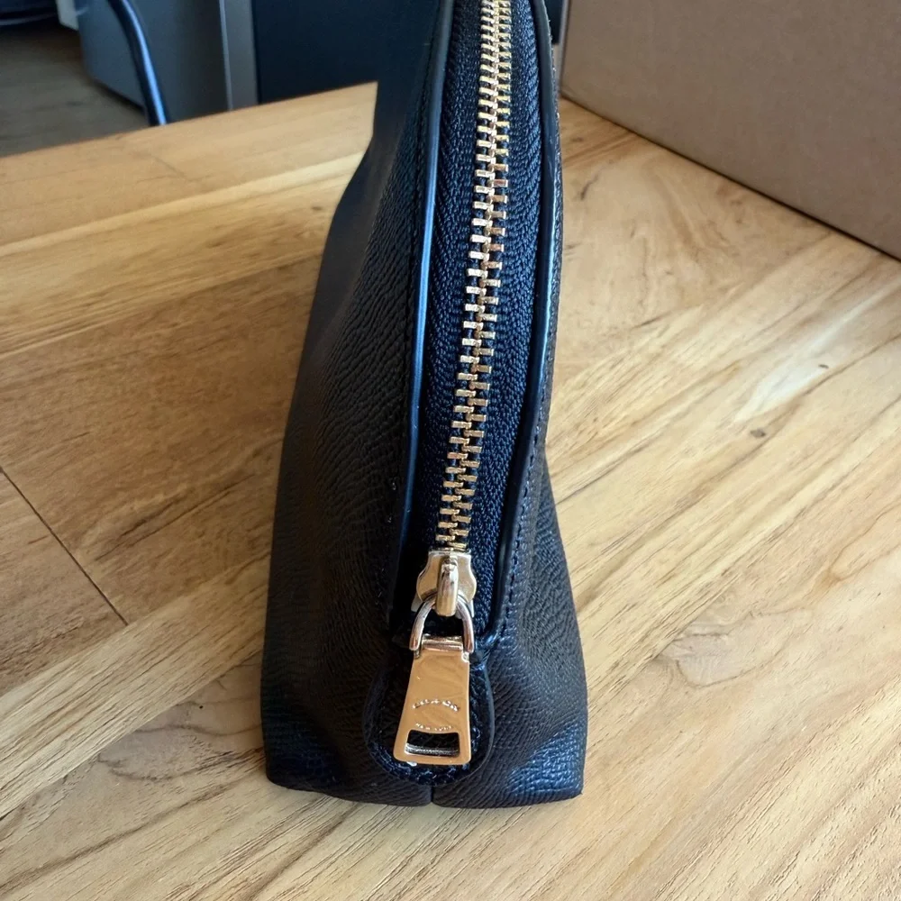 Coach Black Leather Cosmetic Bag - Picture 5 of 7